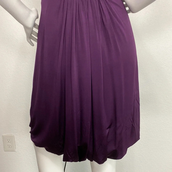 Laundry By Shelli Segal "NEW" Purple Sweetheart Neck Bubble Hem Dress Size 12 - Picture 6 of 8